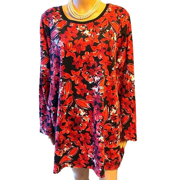 Roaman’s Cotton Boho Floral Spring Summer Casual Blouse Women plus size 2X - Picture 1 of 5